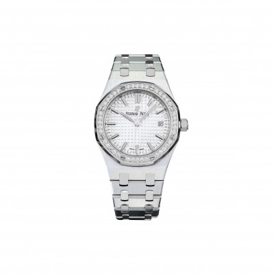 AUDEMARS PIGUET ROYAL OAK SELFWINDING WHITE DIAL IN STEEL 34MM WATCH 77351ST